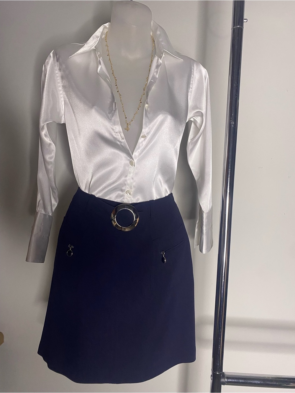Made in Germany Laurèl  black Mini Skirt with Gold Ring Belt